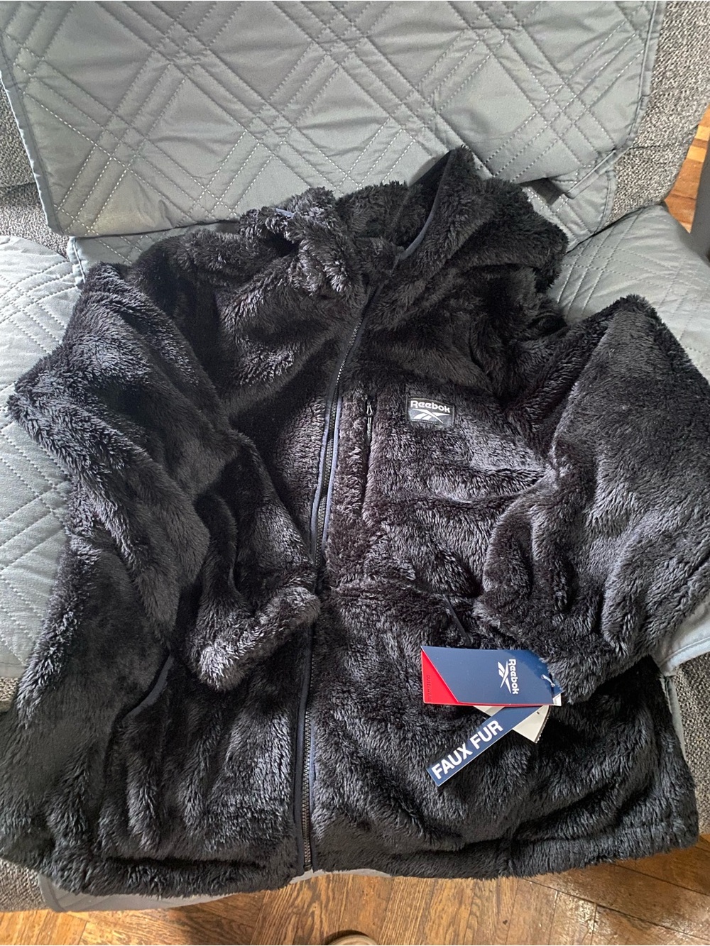Reebok  Women’s Black Faux Fur Hooded Jacket